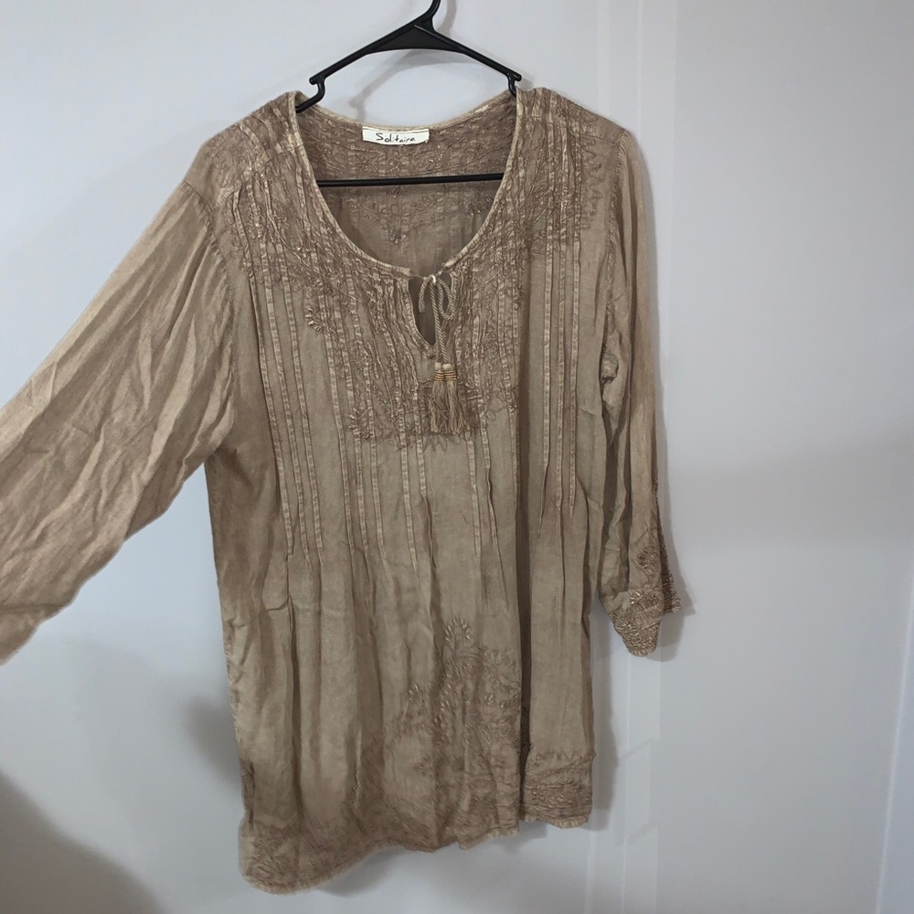 SOLITAIRE Brown Blouse